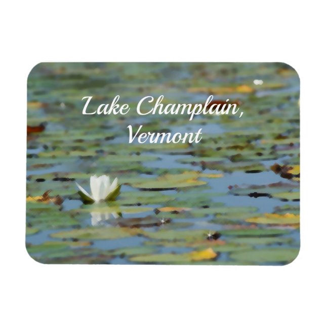 Waterlily Lake Flower Watercolor Flexible Magnet (Horizontal)