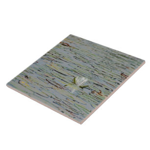 Waterlily Lake Wildflower Ceramic Tile