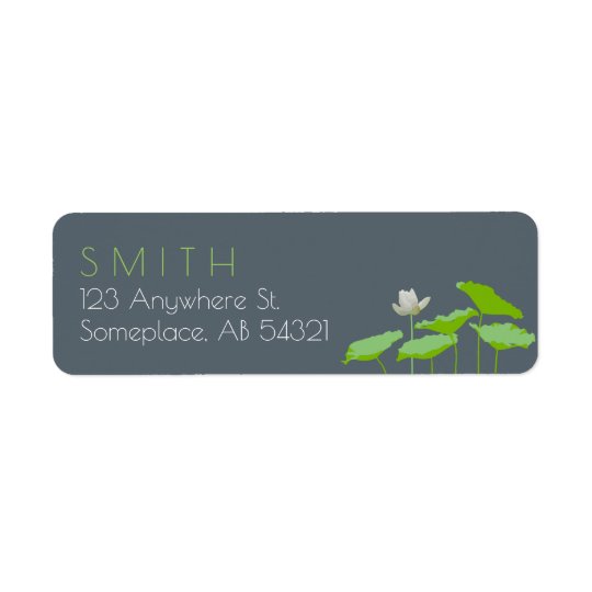 Waterlily Lily Pads Pond Nature Flower Lime Green Return Address Label