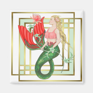 Waterlily Mermaid Magnet