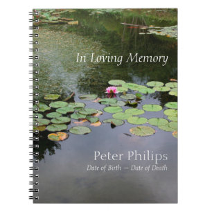 Waterlily Peaceful Garden Memorial Guest Book