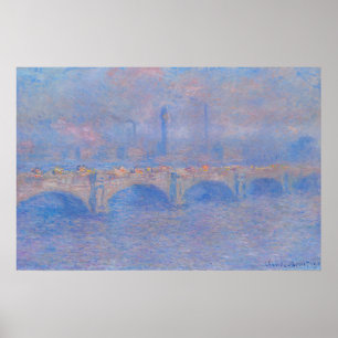 Waterloo Bridge, Effect of Mist by Claude Monet Poster