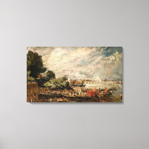 Waterloo Bridge from above Whitehall Stairs, c.181 Canvas Print