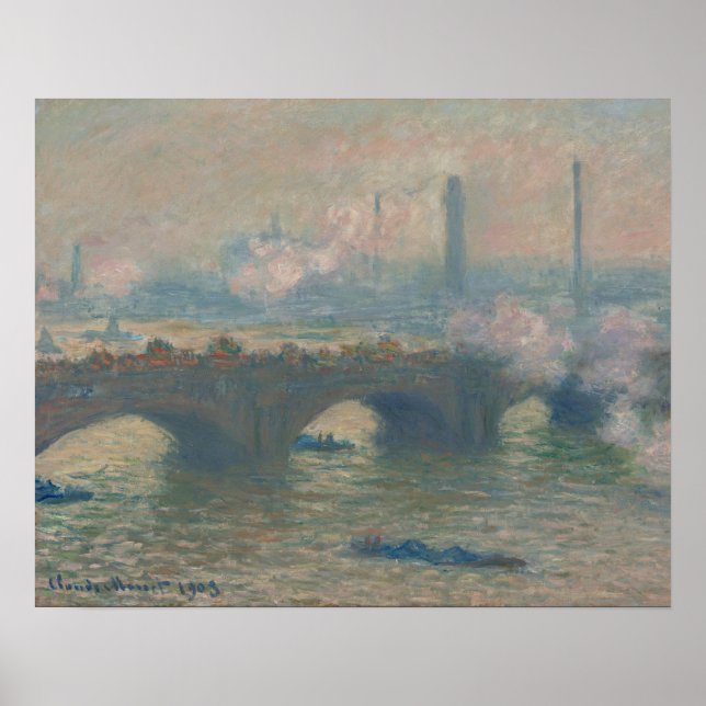 Waterloo Bridge, Grey Day (1903) by Claude Monet Poster (Front)
