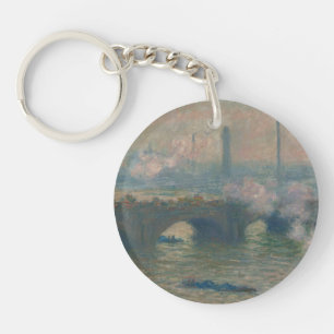 Waterloo Bridge, Grey Day, 1903 (oil on canvas) Keychain