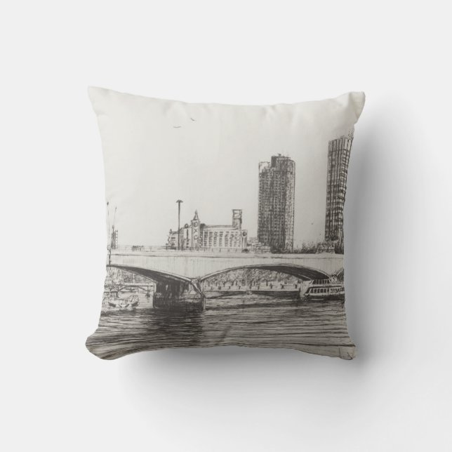 Waterloo Bridge London. 31/10/2006 Throw Pillow (Front)