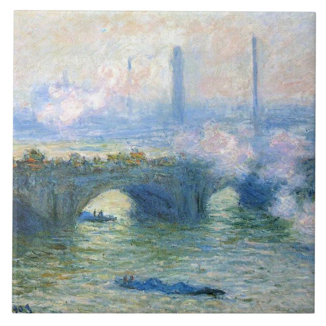 Waterloo Bridge, London by Claude Monet Tile (Front)