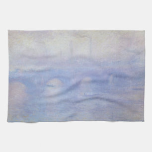 Waterloo Bridge, Mist Effect by Claude Monet Kitchen Towel