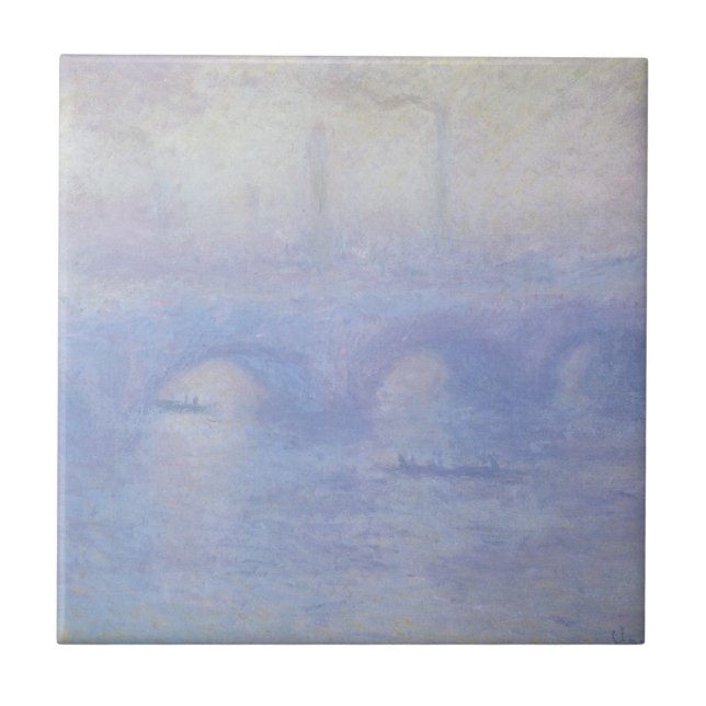 Waterloo Bridge, Mist Effect by Claude Monet Tile (Front)