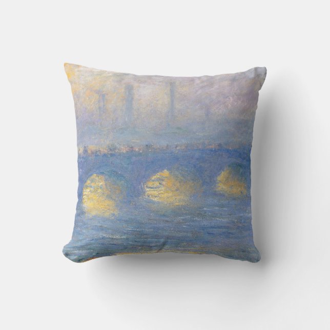 Waterloo Bridge, temps couvert | 1904 Throw Pillow (Front)