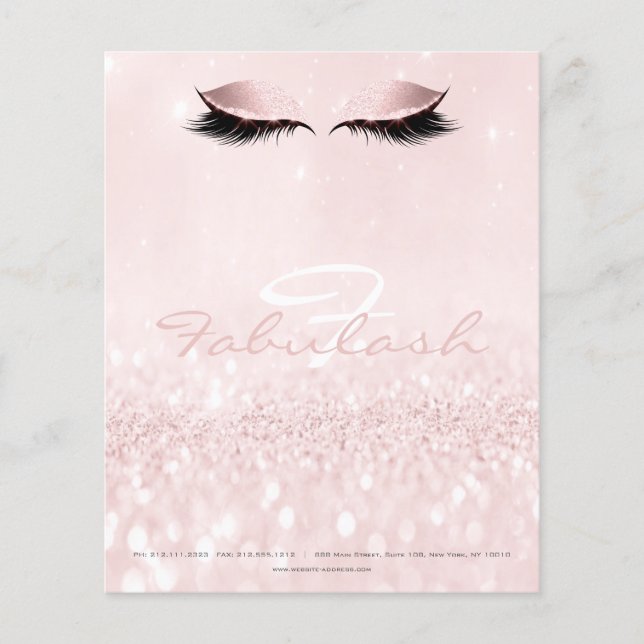 Watermark Eyes Lashes Makeup White Name Monogram Flyer (Front)
