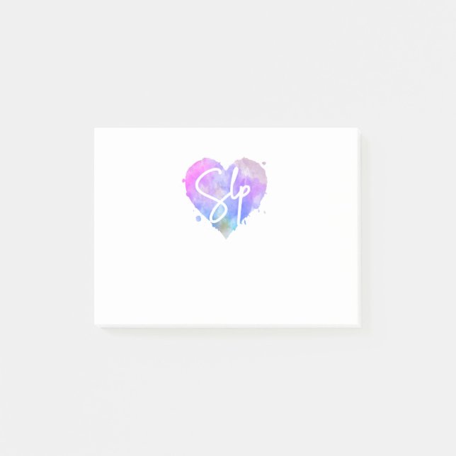 Watermark SLP Heart Post-it Notes (Front)