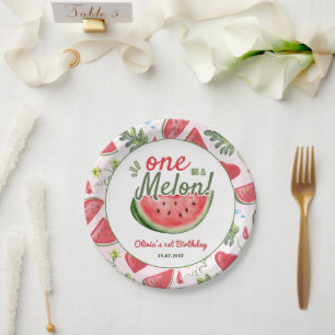 Watermelon 1st Birthday Summer Party Paper Plate