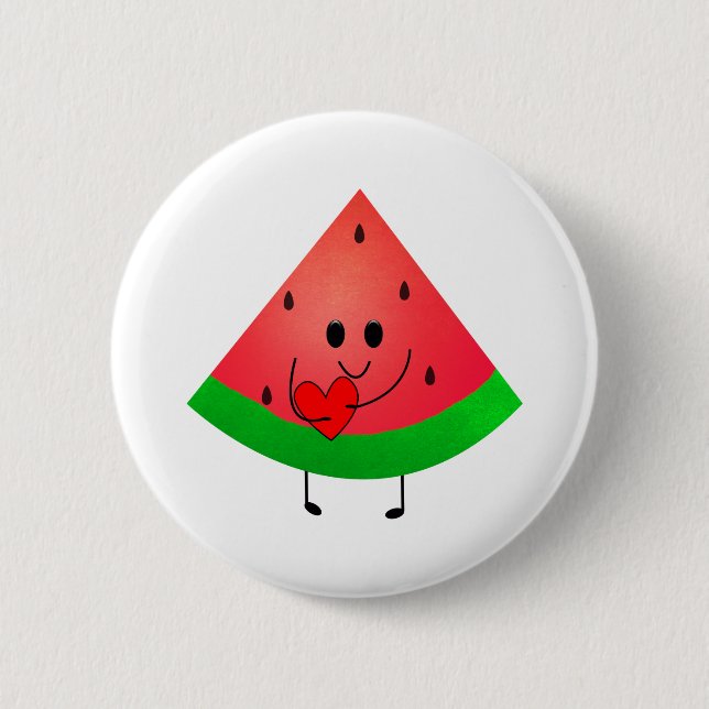 watermelon 2 inch round button (Front)