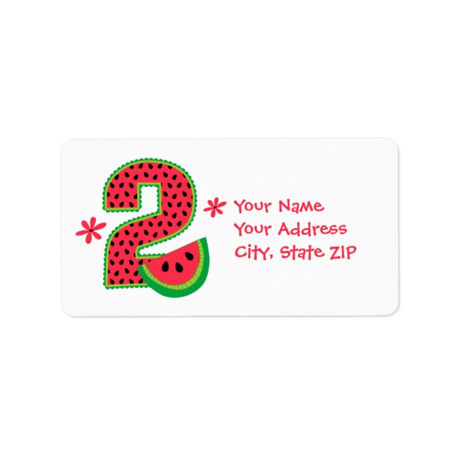 Watermelon 2nd Birthday Label (Front)