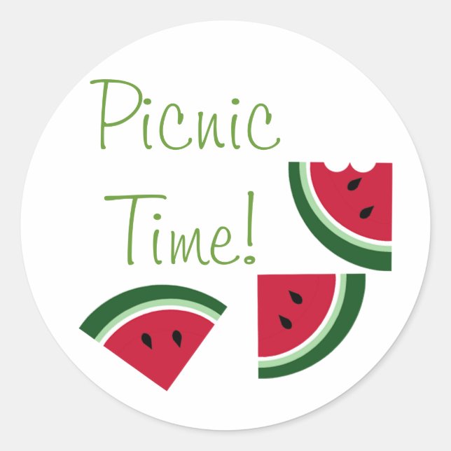 watermelon 3 slices classic round sticker (Front)