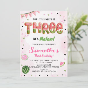 Watermelon 3rd Birthday Party Invitation