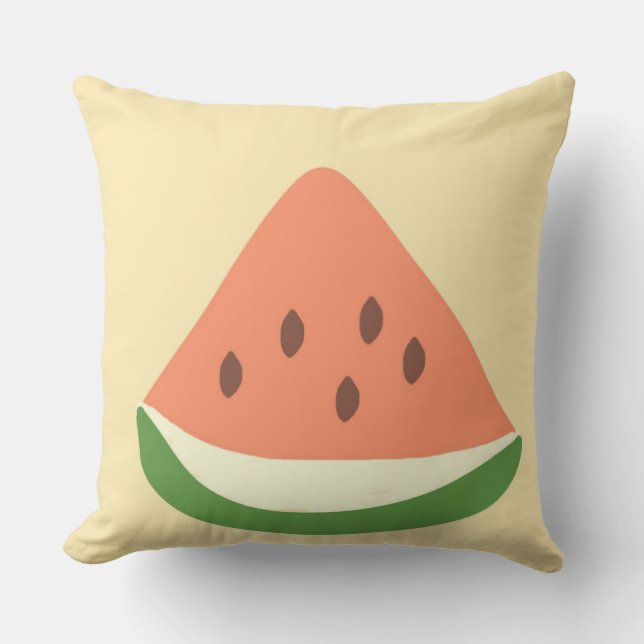 watermelon abstract art throw pillow (Front)