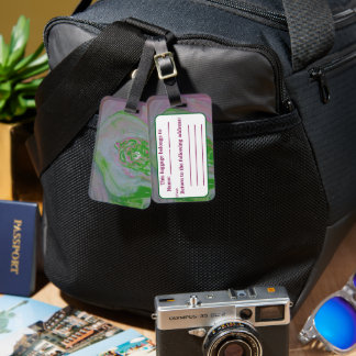 Watermelon Acrylic Pour Luggage Tag