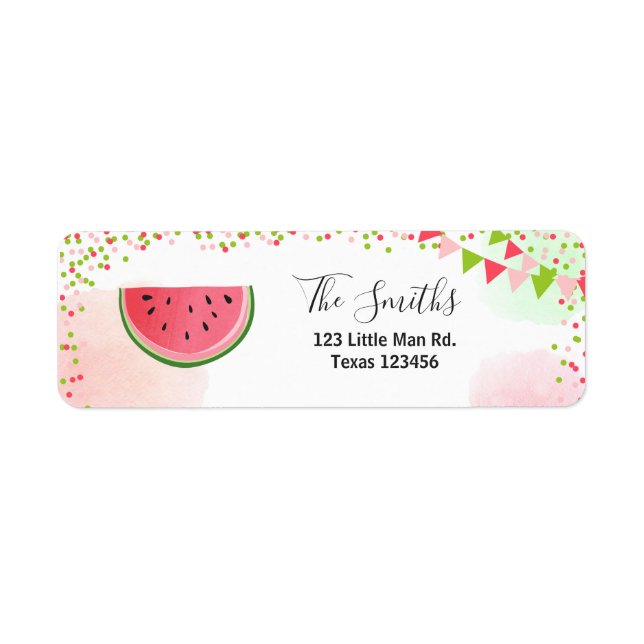 Watermelon Adresse de retour Label Melon Party Fru (Devant)