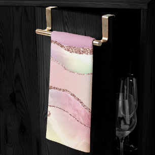 Watermelon Agate   Neo Mint Green and Cassis Pink Kitchen Towel