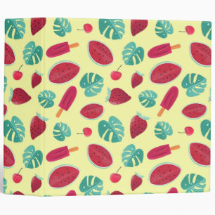 Watermelon and ice cream on yellow binder