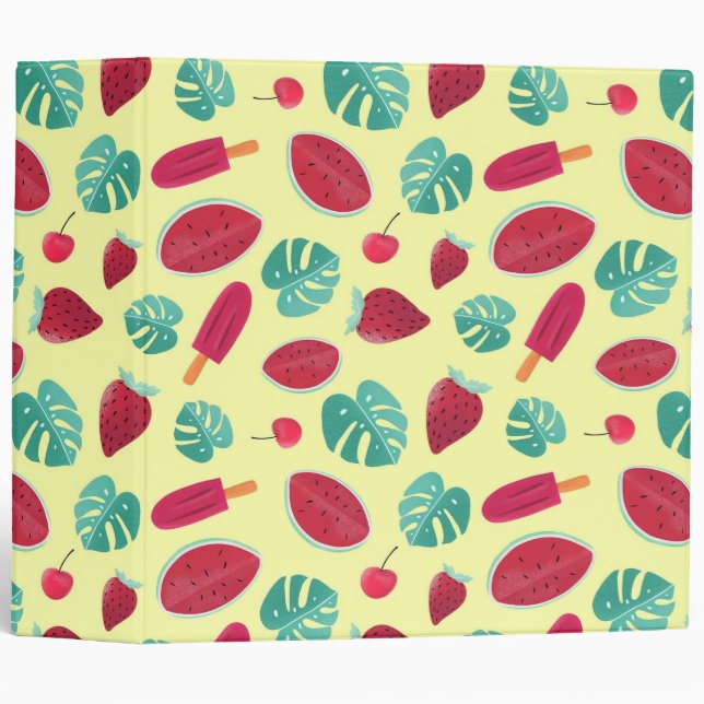 Watermelon and ice cream on yellow binder (Front/Spine)