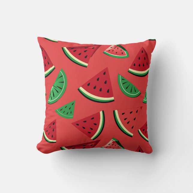 Watermelon and lime slices throw pillow (Front)
