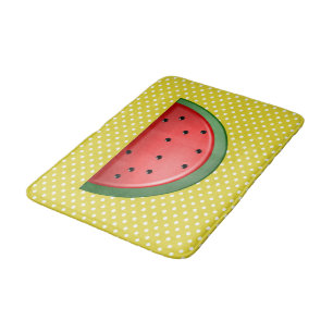 Watermelon and Polka Dots Bath Mat