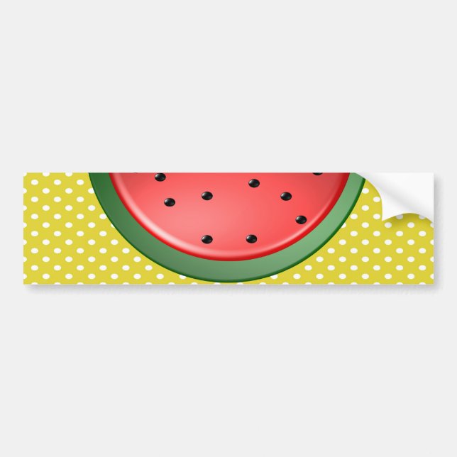 Watermelon and Polks Dots Bumper Sticker (Front)