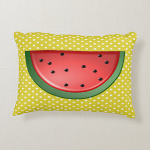 Watermelon and Polks Dots Decorative Pillow