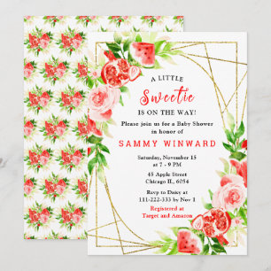 Watermelon and Pomegranate Baby Shower Invitation