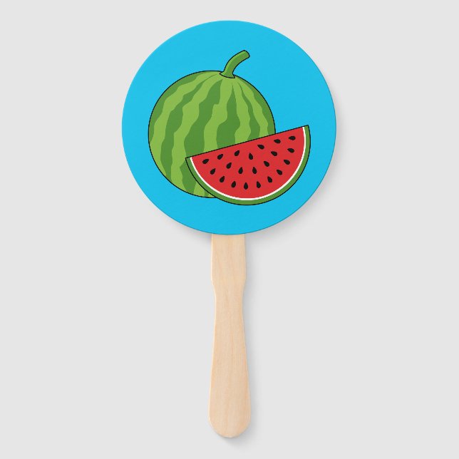 Watermelon and Slice Hand Fan (Front)