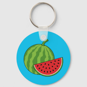 Watermelon and Slice Keychain