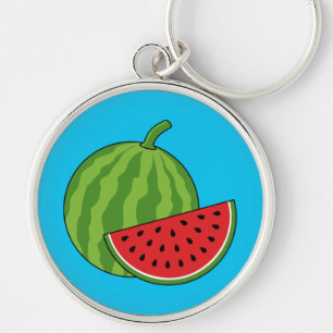 Watermelon and Slice Keychain