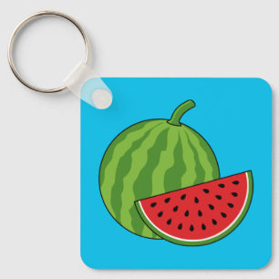 Watermelon and Slice Keychain
