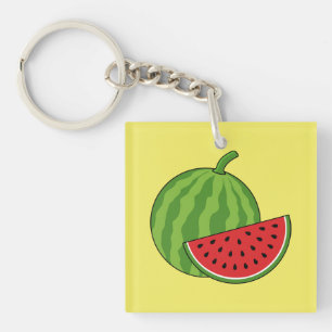 Watermelon and Slice Keychain
