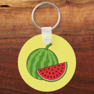 Watermelon and Slice Personalize Keychain