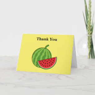 Watermelon and Slice Personalize Thank You Card