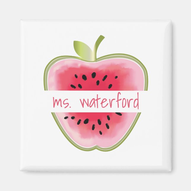 Watermelon Apple Personalized Teacher Magnet (Front)