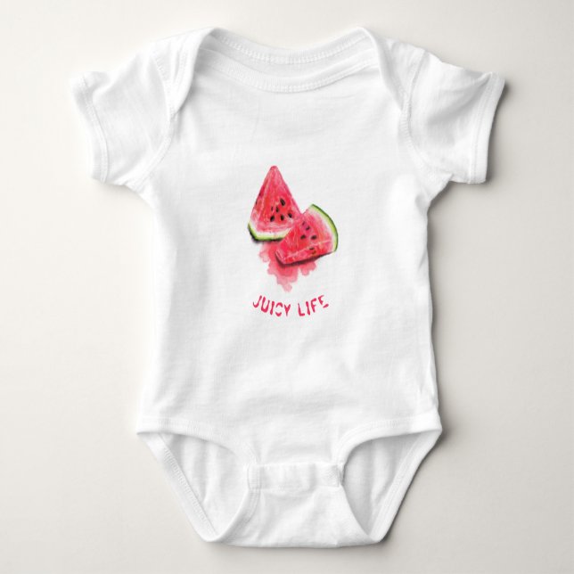 Watermelon Baby Bodysuit Funny - Custom Text (Front)