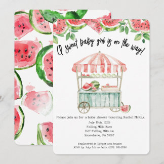 Watermelon Baby Girl Shower Invitation