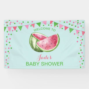 Watermelon Baby Shower Aqua Teal Turquoise Banner