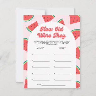 Watermelon Baby shower devine la carte Age Game Ca