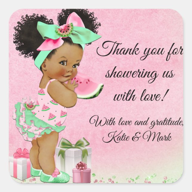 Watermelon Baby Shower Favour Stickers (Front)