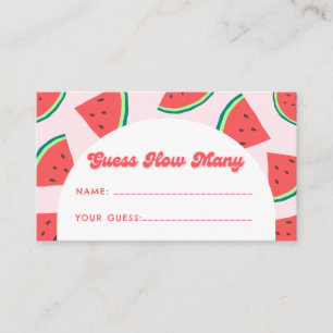 Watermelon Baby Shower Guess How Many Game Enclosure Card