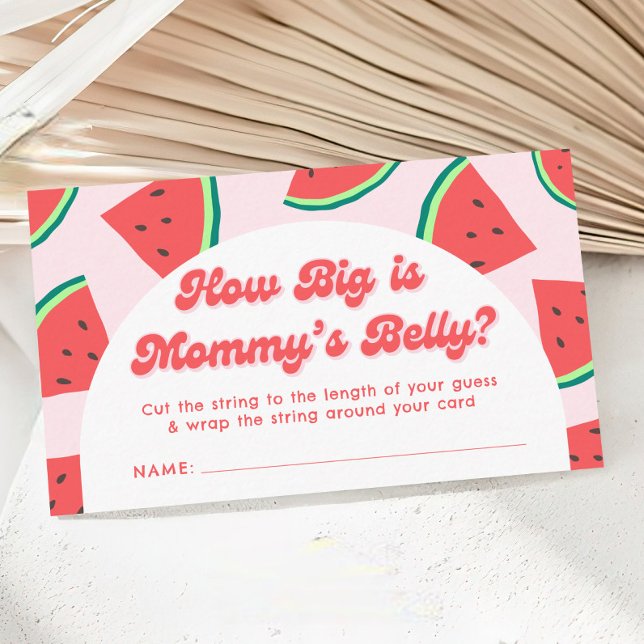 Watermelon Baby Shower How Big is Mommy's Belly Enclosure Card (Creator Uploaded)