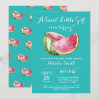 Watermelon Baby Shower Teal Aqua Turquoise