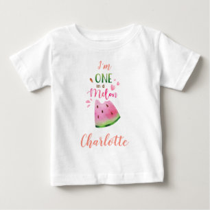 Watermelon baby t-shirt One in a melon girl tshirt