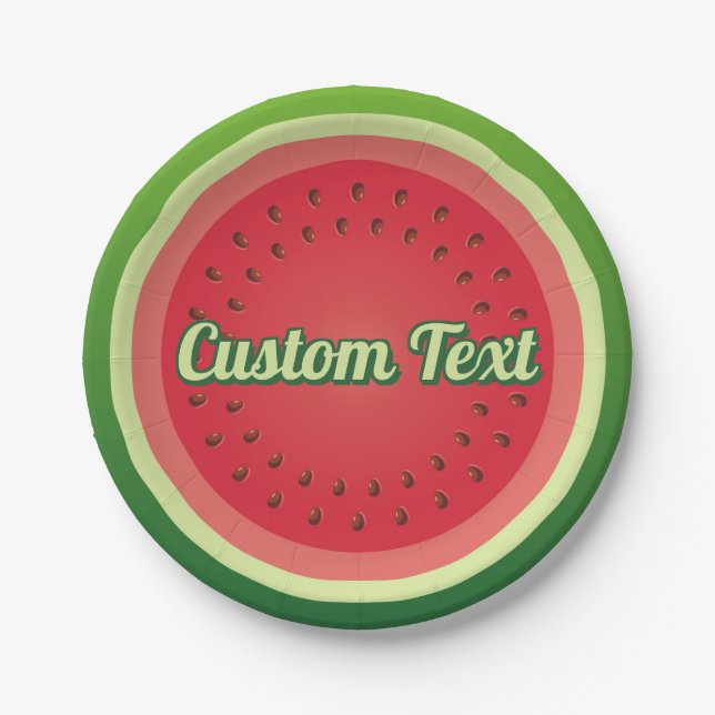Watermelon Background Paper Plate (Front)